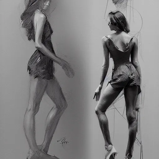 Image similar to abstract full body charcoal sketch by art frahm and vladimir volegov