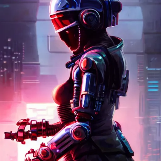Prompt: movie still of stylized cybernetic ninja - cyberpunk girl, wearing techwear and armor, complementary colors, beautiful realistic face, highly detailed, artstation, concept art, smooth, sharp focus, illustration, art by artgerm, by greg rutkowski, by jeremy mann, by francoise nielly, oil painting