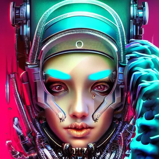 Image similar to “ beautiful portrait of a cyber punk female by marco mazzini and hanna yata ” digital art, concept art, 3 - d 4 k, fantasy, devian art, trending on art station,