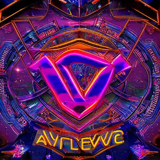 Image similar to a and w vaporwave logo, digital art, cosmic, 3 d high definition, trending on art station, photorealistic, high resolution, 8 k, octane, hyper detailed, insane details, intricate, elite, ornate, elegant trend, highly detailed and intricate, sharp focus, photography, unreal engine