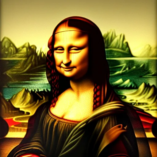 Prompt: perfect mona lisa painting copy, masterpiece, hyperrealistic, photorealistic, highly detailed, artstation, hd, cinematic, 8 k, beautiful, symmetrical