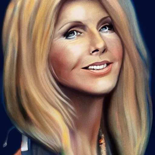 Prompt: Olivia Newton-John, portrait. high detail, great lighting, 8k resolution, masterpiece, concept art, illustration