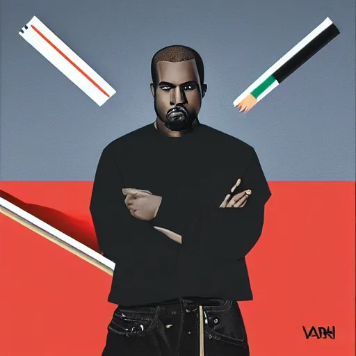 prompthunt: Op Art rap album cover for Kanye West DONDA 2 designed