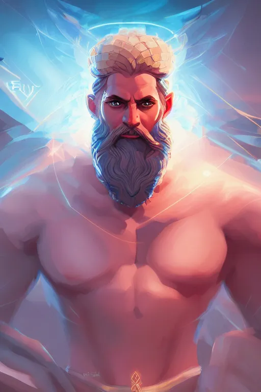 Image similar to the god zeus, egyptian environment, portrait, sharp focus, digital art, cgsociety, concept art, post processed, dynamic lighting, artstation, by emylie boivin and rossdraws