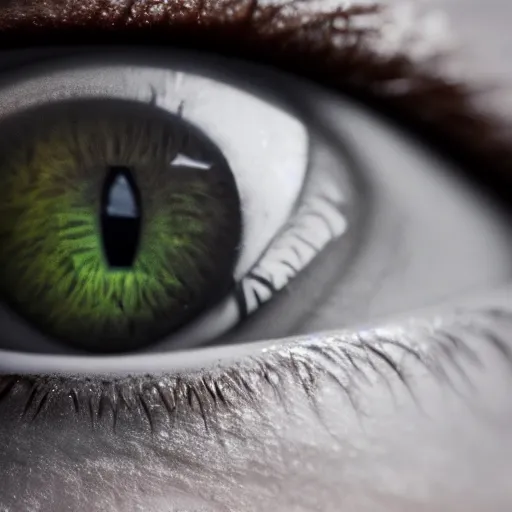 Image similar to macro shot of ultrarealistic human eye, award winning, ultra realistic, horror, hyper detailed, sharp focus, ray tracing, terrifying, horrifying, octane render