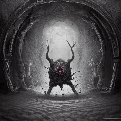 Prompt: cinematic, hyperdetailed, symmetrical, 3 d point pencil drawing of a incommensurate entity, the enigmatic king of entropy, lovecraftian, torrential blood, fog, hires, unreal 5, octane, hyperrealism, dark fantasy, 8 k, volumetric lighting, rich moody colors, photoshopped, by wayne barlow and zdzisław beksinski