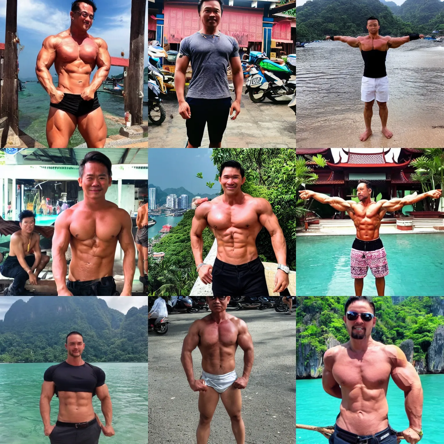 Prompt: ceo of testosterone flexing in thailand