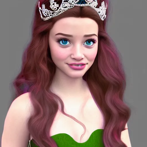 Image similar to a photorealistic 3d disney princess