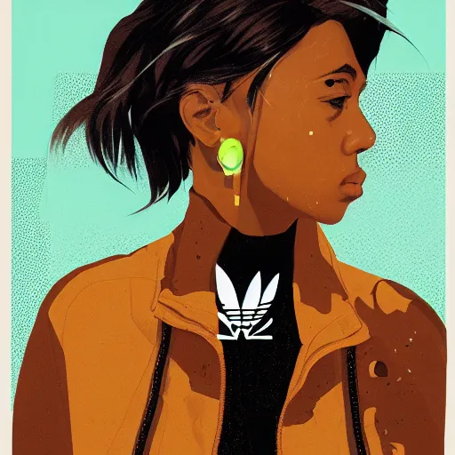 Image similar to YSL x Adidas x Jet Grind Radio Profile Picture by Sachin Teng, asymmetrical, Organic Painting , Matte Painting, geometric shapes, hard edges, graffiti, street art,:2 by Sachin Teng:4