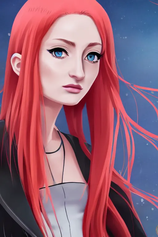 Prompt: Sophie Turner as an Anime Art Style, artstation, 4k detailed