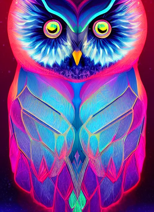 Image similar to symmetry!! product render poster vivid colors divine proportion owl, ice and snow, glowing fog intricate, elegant, highly detailed, digital painting, artstation, concept art, smooth, sharp focus, illustration,