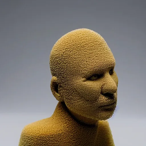 Image similar to a sponge sculpture of a man