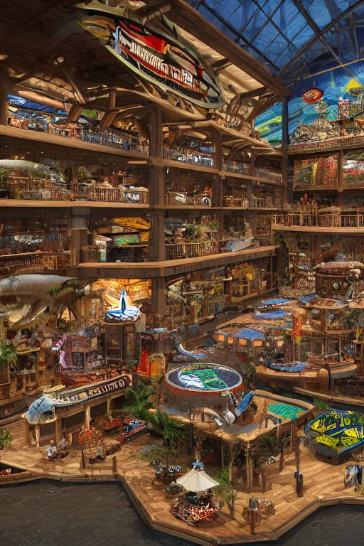 Inside of Bass Pro Shop Pyramid on the planet