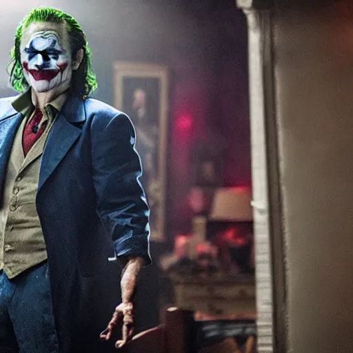 Prompt: film still of Mel Gibson as joker in the new Joker movie