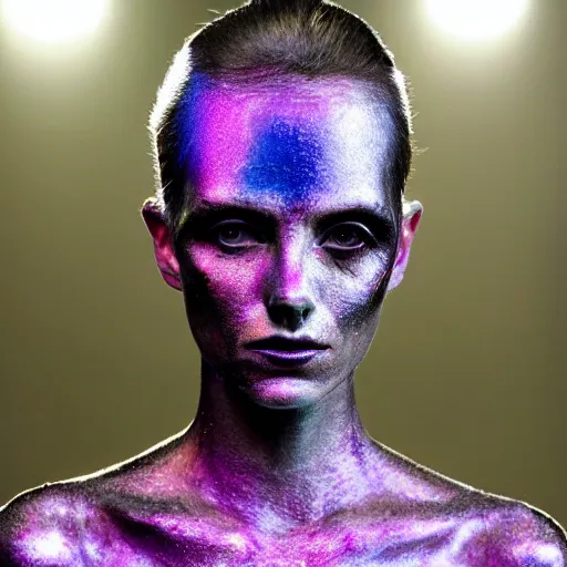 Image similar to a pirate woman with iridescent skin by van herpen, iris