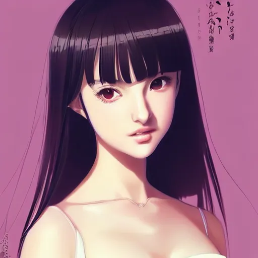 Image similar to a beautiful young japanese natalie portman alluring gravure model in crop top, large chest, by ilya kuvshinov and artgerm, aesthetic, gorgeous, alluring, attractive, gapmoe yandere grimdark, trending on pixiv fanbox, painted by greg rutkowski makoto shinkai takashi takeuchi studio ghibli, akihiko yoshida