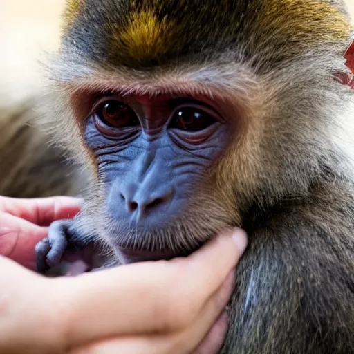 Prompt: a monkey giving human a vaccine shot, hyper realistic, 8k, National Geographic photo