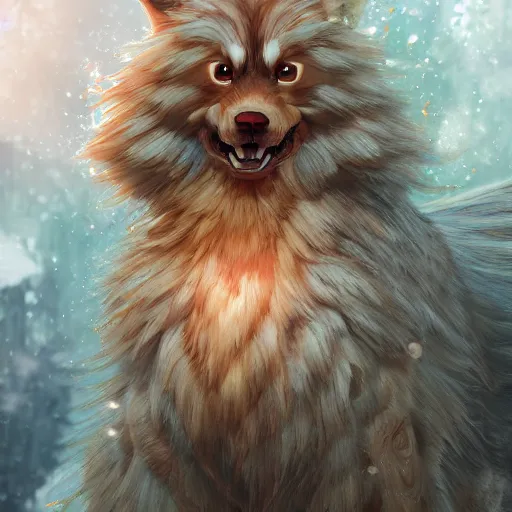 Image similar to arcanine, au naturel, hyper detailed, digital art, trending in artstation, cinematic lighting, studio quality, smooth render, unreal engine 5 rendered, octane rendered, art style by klimt and nixeu and ian sprigger and wlop and krenz cushart