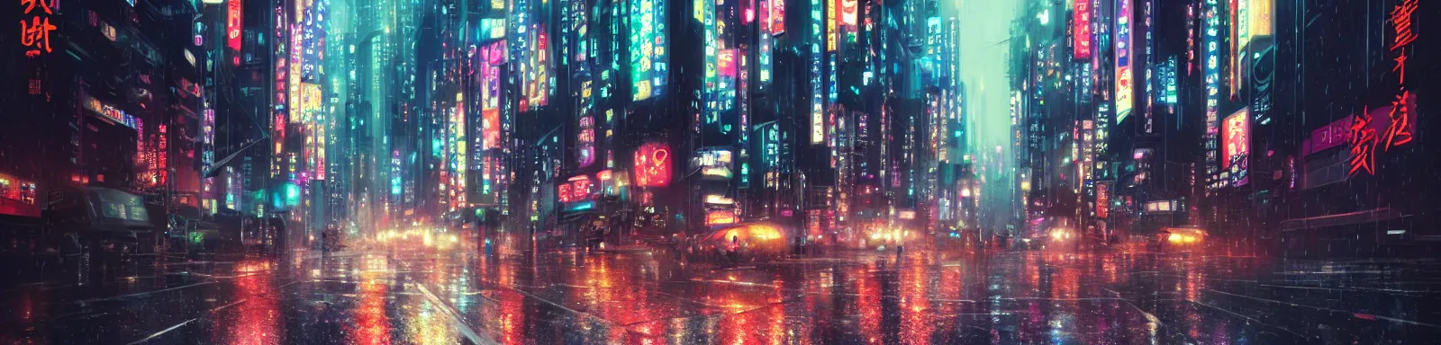 Image similar to neo - tokyo in the rain, by wlop, concept art, poster, high details