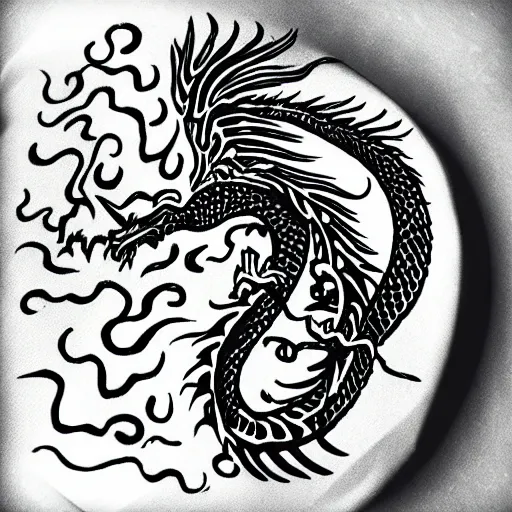 Prompt: “fire breathing dragon, shaved hair design”