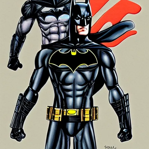 Image similar to half batman and half terminator cyborg