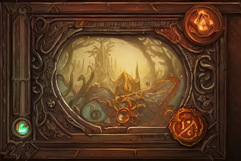 Image similar to book decorative border frame, d & d, fantasy, intricate, elegant, highly detailed, digital painting, artstation, illustration, hearthstone