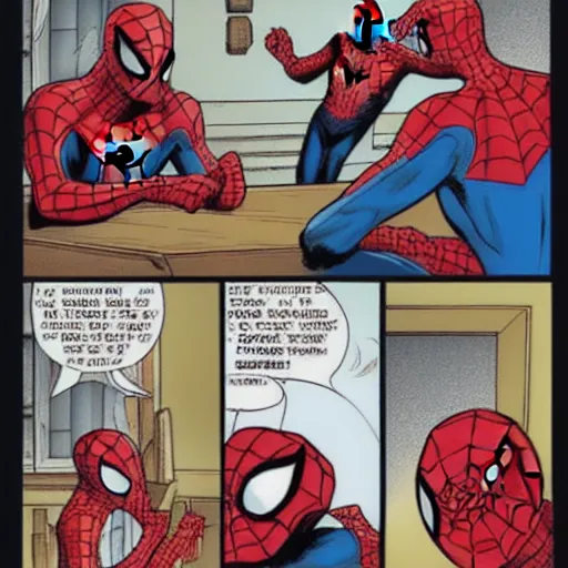 Image similar to spider - man getting drunk at a party