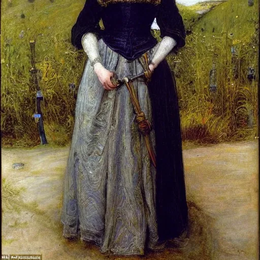 Prompt: a beautiful stunning striking medieval princess by John Everett Millais, Pre-Raphaelite