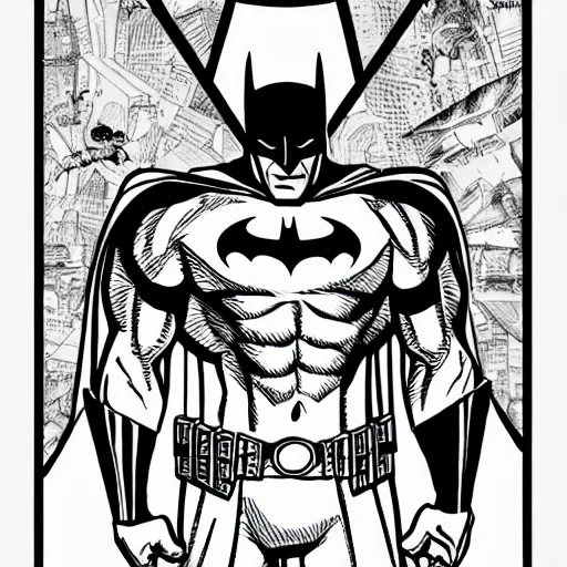 Image similar to a Batman coloring page