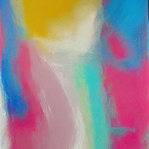 Prompt: abstract oil pastel painting, blues, pinks,whites