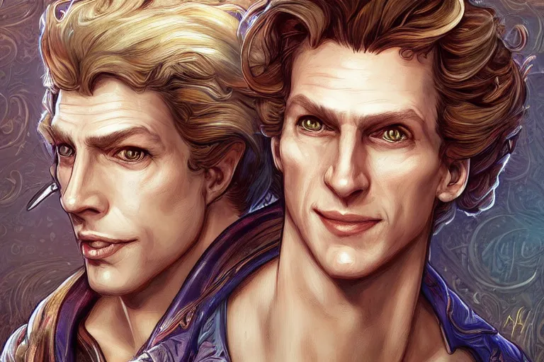 Prompt: Guybrush Threepwood, cute, fantasy, intricate, elegant, highly detailed, digital painting, 4k, HDR, concept art, smooth, sharp focus, illustration, art by artgerm and H R Giger and alphonse mucha