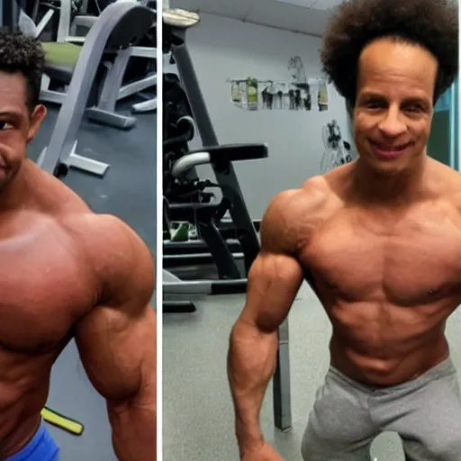 Prompt: Body Builder with EricAndre growing in his stomach, 4K