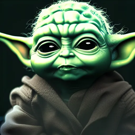 Image similar to baby yoda as batman, award winning creature portrait photography, extremely detailed, artstation, 8 k, sensual lighting, incredible art, wlop, artgerm