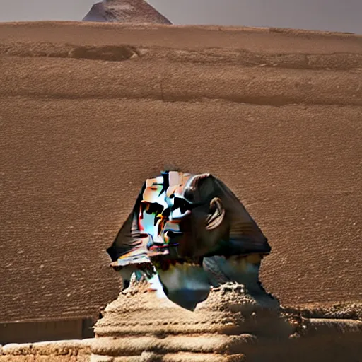 Image similar to the sphinx of giza, cinematic lighting