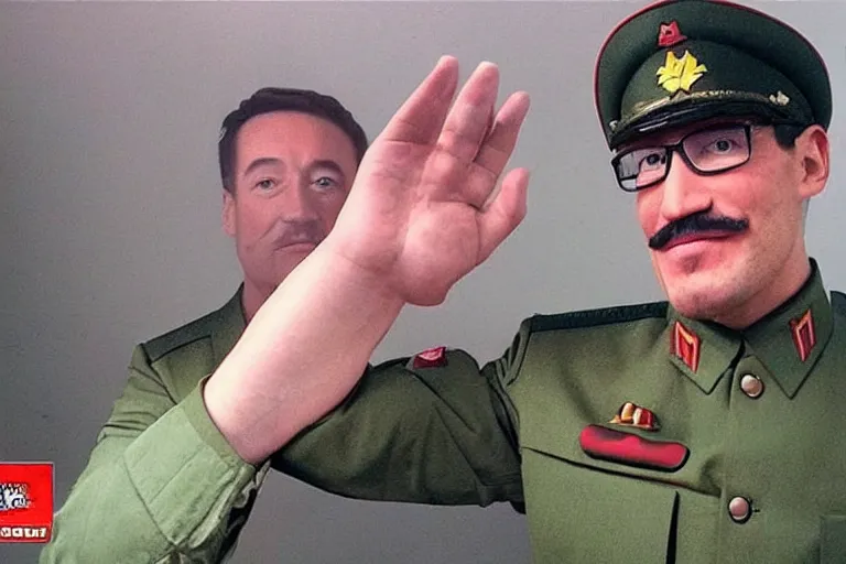 Prompt: Markiplier saluting Stalin