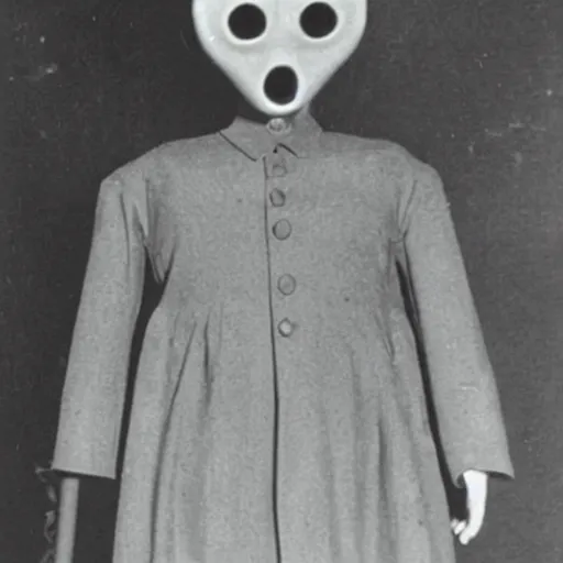 Prompt: a album of slenderman no face no eyes from the 1940s