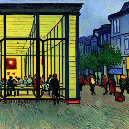 Image similar to an apple store by vincent van gogh, digital art, trending on artstation