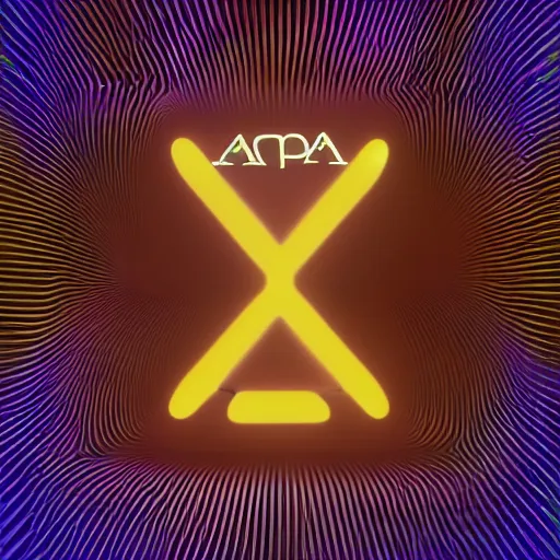 Image similar to aphex twin cover design by beeple depicting aphex symbol / logo