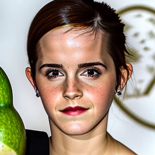 Image similar to emma watson as an avocado