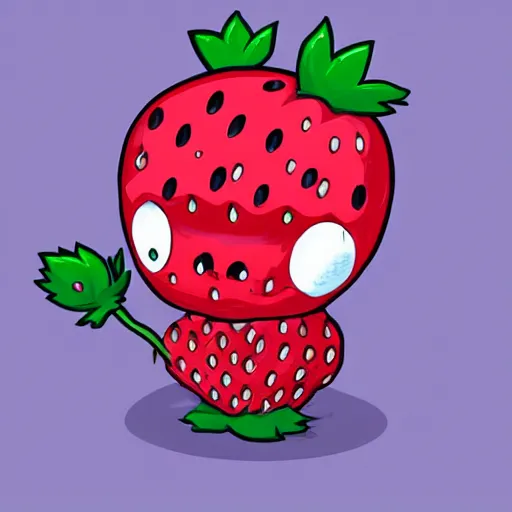 Prompt: adorable strawberry critter trending on artstation