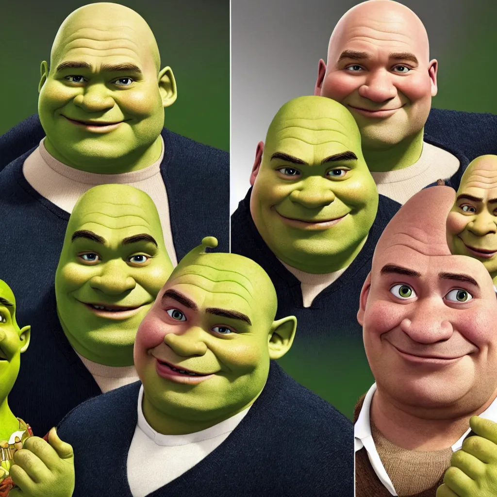 Image similar to shrek with alexander lukashenko face swap