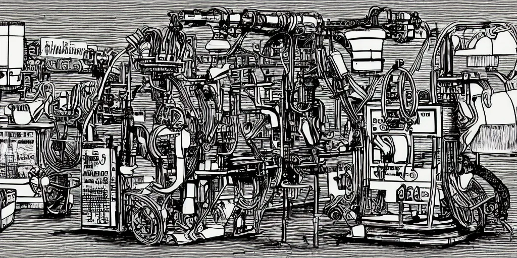 Image similar to illustration of a mad scientist's machine