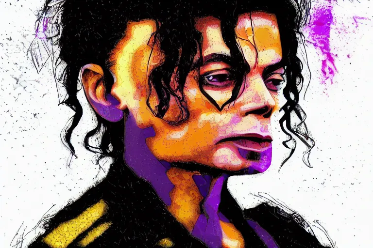 Prompt: michael jackson as a justin bieber, portrait, digital art,