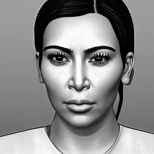 Prompt: photorealistic kim kardashian jail mugshot