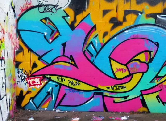 Prompt: graffiti saying cherry p, wildstyle, cool, hiphop, colorful