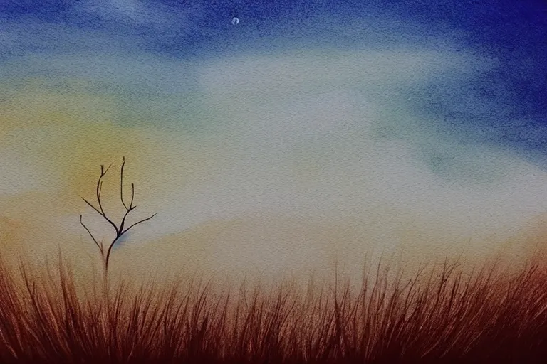 Image similar to beautiful serene walk to the top of the hill to see the wast horizon, healing through motion, life, minimalistic golden and ink airbrush painting on white background, pristine dream