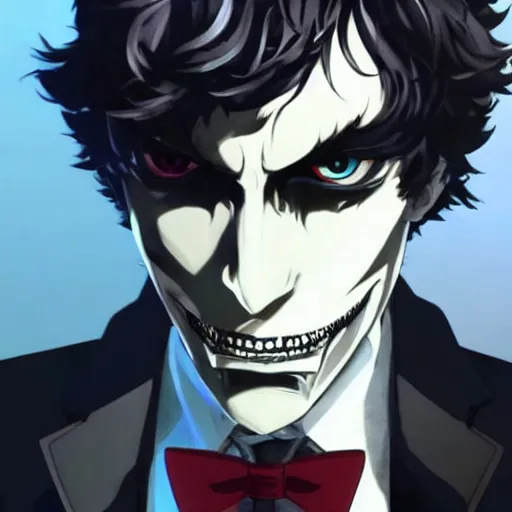 Prompt: persona 5 joker portrayed by joaquin phoenix,