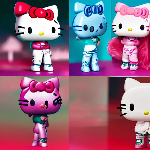 Prompt: Hello Kitty as a funko pop, hyperdetailed, artstation, cgsociety, 8k,