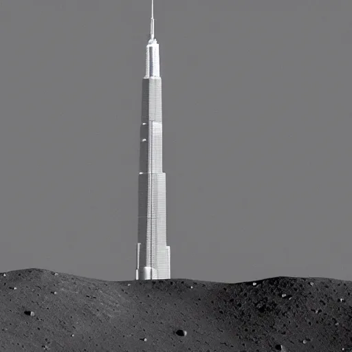 Prompt: Sears Tower on the Moon, award winning photo, 4k, realistic, highly detailed