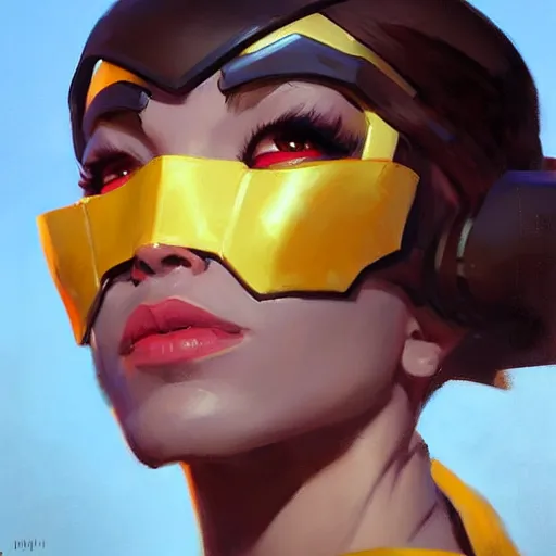 overwatch tracer, clean face, with a very beautiful